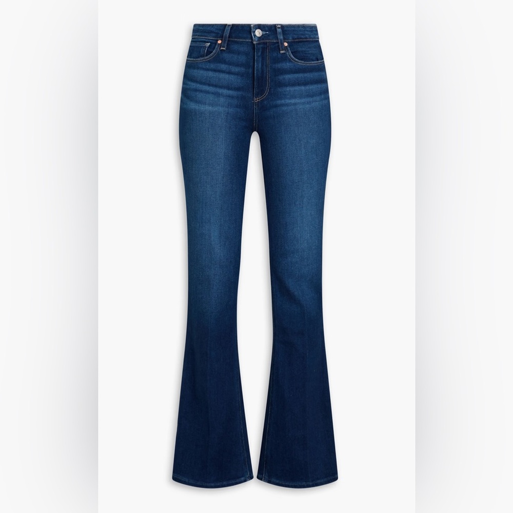 PAIGE Blue Boot Cut Jeans with Classic Style